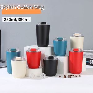 แก้วกาแฟสแตนเลส 304 ขนาดเล็ก พกพาสะดวก เก็บความร้อน-เย็น ดีไซน์เรียบง่าย ขวดน้ำสำหรับเดินทาง - Product Image 2