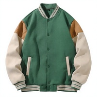 Blouson universitaire pour homme en toile rembourrée, coupe ample, style vintage street racing, color block, avec logo frontal, grande taille, personnalisable, OEM, vente en gros