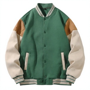 Wholesale OEM Plus Size Custom <b>Vintage</b> Street <b>Racing</b> Color Block Loose Padded Canvas Front Logo Men's Car Varsity <b>Jacket</b> - Product Image 2