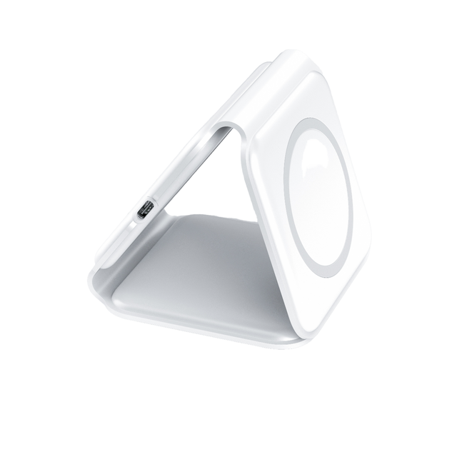 Foldable 3-in-1 15W Fast Wireless Charger Magnetic Suction Multi-Device Charging Dock for Apple Series Phone Watch Headset