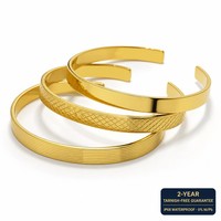 Bracelet manchette ouvert en acier inoxydable plaqué or 18 carats, forme C, dernières créations saoudiennes, inaltérable, étanche, fin et délicat, modèle 2026