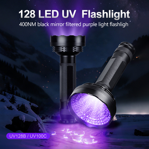WOSEN Black Filter Lens Multi Function 128 <b>Led</b> Lamp Beads Aluminum Alloy Anti Document Verification Uv <b>Flashlight</b> - Product Image 2