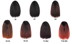 Synthétique Afro Puff Cordon Creux Queue De Cheval Extension pour Femmes Noires Court Afro Curly Clip On Kinky Cordon <span class=keywords><strong>Chignon</strong></span> - Product Image 6