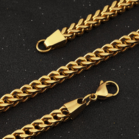 Collier chaîne Franco en acier inoxydable plaqué or 18 carats personnalisé, classique, unisexe, étanche, inaltérable, bijoux hip-hop pour tous les jours
