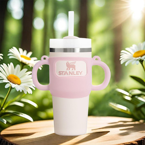 Housse de protection en silicone pour thermos et bouteille d'eau avec poignée et cordons colorés - Product Image 2