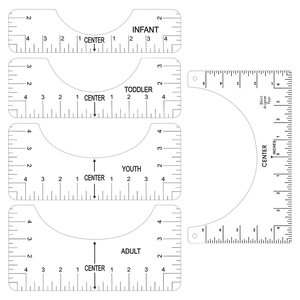 JP เสื้อยืดแบบใสวัสดุพีวีซีไม้บรรทัดนำเสื้อยืดไม้บรรทัดการจัดตำแหน่งเสื้อยืดสำหรับเย็บผ้า - Product Image 1
