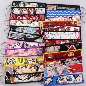 200 Thiết Kế Anime Ngoại Vi Thêu Dệt Vải Móc Khóa Phim Hoạt Hình Vòng Chìa Khóa Dây Buộc Thêu Anime Máy Bay Phản Lực Thẻ Chìa Khóa - Product Image 2