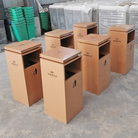 Poubelle d'intérieur élégante à ouverture latérale en acier inoxydable, grande poubelle décorative en métal pour les entrées d'hôtels de luxe