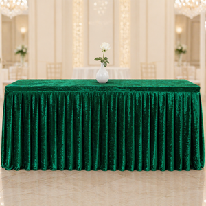 Falda de mesa de terciopelo personalizada a granel B2B, mantel de terciopelo arrugado de alto gramaje para bodas y fiestas de aniversario - Product Image 1