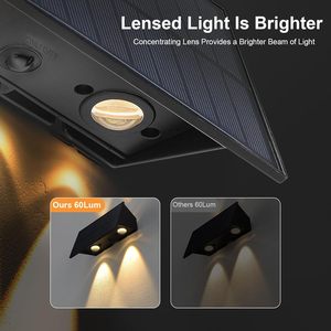 Ahorro de energía al aire libre impermeable montado en la pared lámpara de pared Solar negro jardín paisaje Led luces de valla con energía Solar - Product Image 4