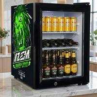 Réfrigérateur commercial pour boissons énergisantes avec logo LED personnalisé, porte vitrée, pour bar, café, hôtel, OEM, CE/CB