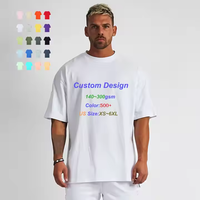 T-shirt à la mode pour hommes, coupe ample, col rond, t-shirts d'entraînement athlétique, poids lourd, manches courtes, t-shirt de base en coton de qualité supérieure