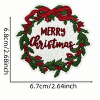 Joyeux Noël – Écussons thermocollants brodés personnalisés, motifs de Noël (bonhomme de neige, renne, couronne) pour vêtements, chapeaux et sacs