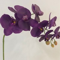 Orchidées Phalaenopsis en soie à 9 têtes, toucher réel, personnalisées, fleurs artificielles classiques pour la décoration de mariage et de la maison