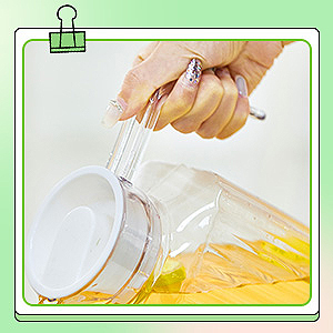 Jarra de Bebidas Transparente de Plástico PC con Tapa Antiderrames y Asa, Reutilizable para Jugos y Agua, Ideal para Restaurantes y Servicios de Catering - Product Image 4