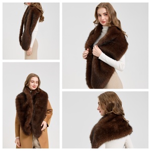 Elegant Faux Fur <strong>Shawl</strong> for Women Soft Faux Fur Stole Scarf Women's Fuzzy <strong>Wrap</strong> for Winter <strong>Weddings</strong> and Daily Fashion - Product Image 6