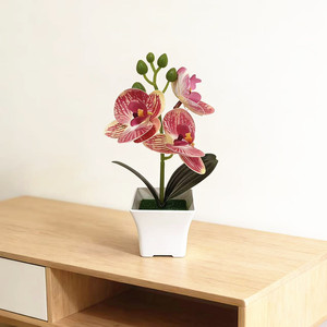 Orquídea Phalaenopsis Artificial Paulon en Maceta de Plástico de 19 cm de Alto para Decoración del Hogar y Accesorios de Fotografía - Product Image 4