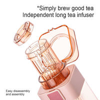 Bouteille d'eau sport carrée minimaliste portable en Tritan avec infuseur à thé et paille – Tasse à café et eau pour l'extérieur