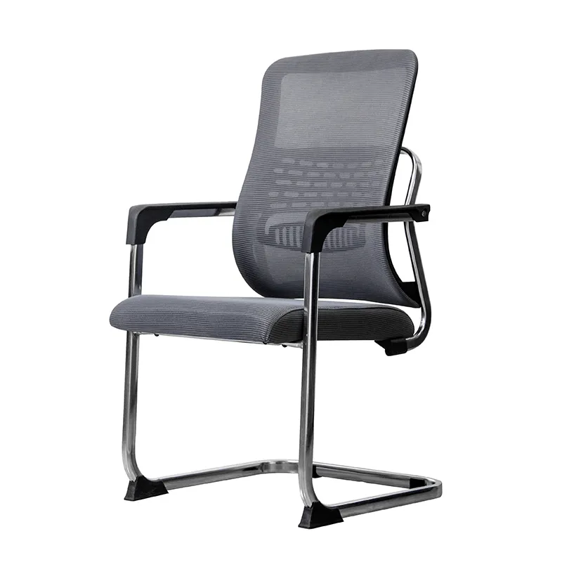 Chaise de visiteur ergonomique grise, mobilier de bureau en maille, offre spéciale du Guangdong