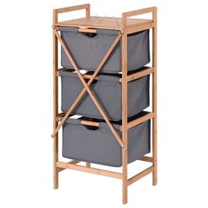 Free <b>Standing</b> 3 Tier Bathroom Bamboo <b>Laundry</b> Hamper - Product Image 6