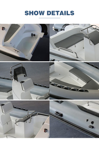 Bateau pneumatique <span class=keywords><strong>rigide</strong></span> en fibre de verre Haohai RIB760 de 7,6 m (24,4 pieds) pour 12 personnes, haute vitesse, pêche, surf, <span class=keywords><strong>kayak</strong></span>, durable - Product Image 5