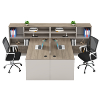 Ensemble bureau et chaise de bureau à panneau moderne simple bureau financier pour le personnel enseignant avec bureau d'ordinateur à double siège