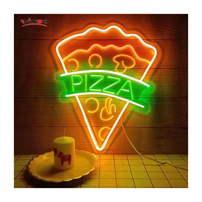 Dropshipping ücretsiz tasarım özel Led Neon işık adı Neon burcu özel damla nakliye pizza dilim neon burcu