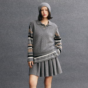 Falda plisada de Cachemira para mujer, minifalda de lana de cintura alta, Falda corta elegante para otoño e invierno, venta al por mayor - Product Image 5