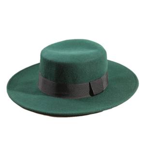 Sombreros de Vestir para Hombre de Moda al por Mayor, Sombreros Fedora de Ala Ancha Verde Oscuro de Fieltro de Lana 100% para <span class=keywords><strong>Mujer</strong></span>, <span class=keywords><strong>Sombrero</strong></span> <span class=keywords><strong>Borsalino</strong></span> - Product Image 1