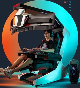 <span class=keywords><strong>Imperator</strong></span> works R1Pro luxe inclinable zéro gravité haut-parleur massage rvb gaming COCKPIT triple moniteur inclinable plate-forme VR poste de travail - Product Image 6