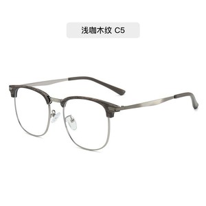 Montures de lunettes rectangulaires pour femmes, monture intégrale, verres en résine anti-lumière bleue, texture bois légère, 2024 - Product Image 3