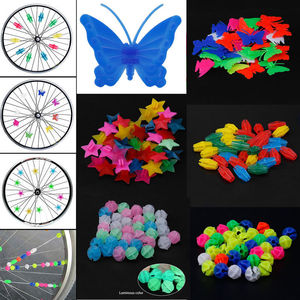 Adornos para radios de bicicleta Antuke, estrellas y mariposas de resina plástica, adornos para bicicletas infantiles de 2 a 4 años - Product Image 4