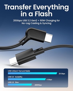 Cable USB-C de 1M 20Gbps USB 3.2 Gen2 60W de Carga Rápida para Gafas Inteligentes AR XREAL Air/One / VITURE Pro XR / <span class=keywords><strong>Rokid</strong></span> <span class=keywords><strong>Max</strong></span> / RayNeo - Product Image 2