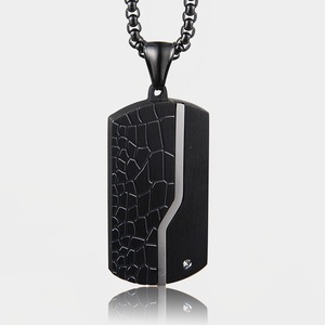 Collana con Ciondolo in Acciaio Inossidabile Effetto Invecchiato, Stile Giapponese e Coreano, Semplice e Retrò, alla Moda, Versatile, da Uomo - Product Image 4