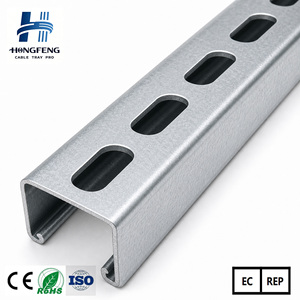 Fournisseur de profilés Unistrut OEM 41x21mm, systèmes de support photovoltaïque de différentes couleurs avec revêtement en poudre, découpe et soudure - Product Image 1