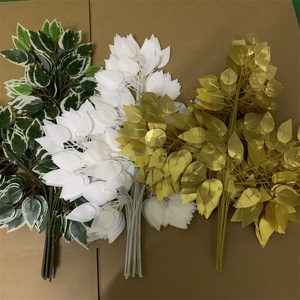 Hojas Artificiales Realistas, Plantas, 12 Piezas de Hojas de Baniano Artificiales, Hojas Verdes Decorativas Artificiales para Decoración Floral de Eventos - Product Image 1