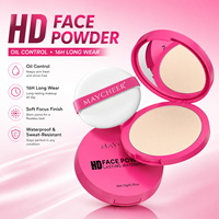 Poudre compacte pressée en stock, contrôle du sébum 16H, résistante à l'eau et à la transpiration, effet soft focus, pour fixer et retoucher le maquillage, prix de gros