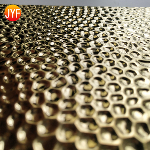 ZZ9913 Hotel Project Golden Embossed 0.5mm Thick <strong>Stainless</strong> <strong>Steel</strong> <strong>Sheet</strong> - Product Image 2