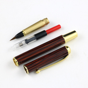 <span class=keywords><strong>Penna</strong></span> Calligrafica in Metallo Effetto Legno con Pennello Morbido, Nuova <span class=keywords><strong>Penna</strong></span> Stilografica con Riempimento Rotante dell'Inchiostro e Serbatoio d'Acqua <span class=keywords><strong>per</strong></span> Copia di Scritture - Product Image 4