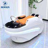 MOOLIN Sillón Eléctrico de Masaje para Salón de Belleza con Lavacabezas Automático y Terapia Capilar, Cama de Masaje Eléctrica con Fregadero para Spa Capilar