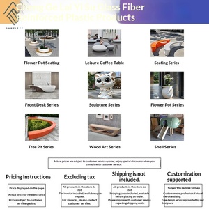Banc et chaise longue décoratifs créatifs en fibre de verre pour parcs, places publiques et centres commerciaux - Product Image 6