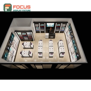 Modern Retail Outlet <b>Brushed</b> Stainless Steel Wall Shelving Fit Out Contractor Cosmetic Shop Design - Product Image 6