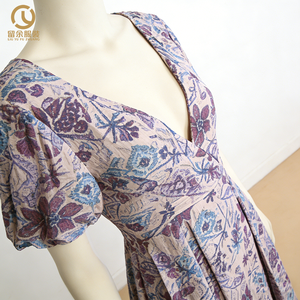 Robe longue décontractée élégante pour femmes, style simple, à boutonnage simple, vêtements en gros, tissés, imprimés, naturels - Product Image 4