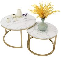 Table basse en marbre style marbre, salon, table basse en bois 2 pièces