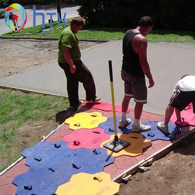 Stampo timbrato per tappetini in cemento di gomma per pavimenti in legno di design rock