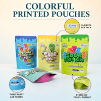 Sachets alimentaires colorés recyclables en PE avec fermeture éclair pour aliments pour animaux, conserves, bonbons et thé - Papier kraft/OPP/MOPP laminé