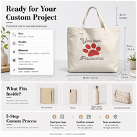 Sac fourre-tout en toile naturelle personnalisé avec logo, poignée longue et impression de lettres pour lancement de marque, vente en gros OEM en usine