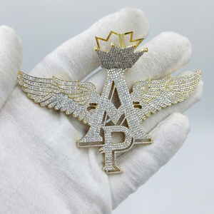 Customized Iced Alphabet Hip Hop Pendant 925 Sterling Silver Men's Brilliant Cut Diamond Charm Party Queen King Style <b>Jewellery</b> - Product Image 1