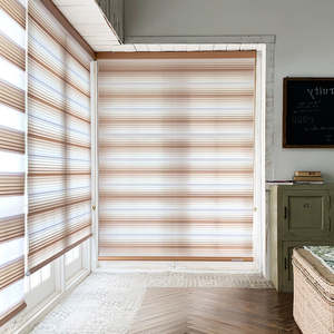 Echoration Korean Zebra Blinds Custom Day and Night Window Shades <b>Motorized</b> Roller <b>Curtains</b> Automatic Light Filtering Modern - Product Image 3