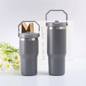 Vaso de Viaje de Acero Inoxidable con Asa Cómoda, Termo de Doble Pared de 30oz para Auto, Aire Libre y Viajes Diarios - Product Image 1